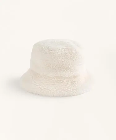 FAUX SHEARLING BUCKET HAT- Заказать в России
