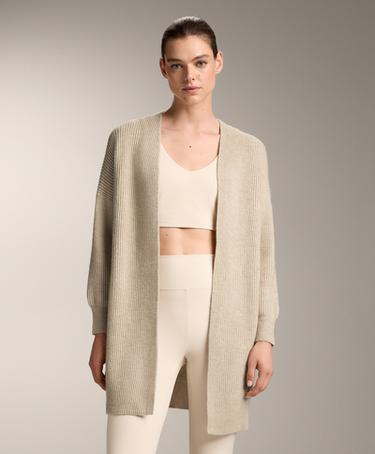 OYSHO Длинный кардиган из ребристого трикотажа купить с доставкой.