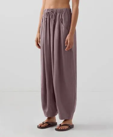 100% LINEN BALLOON TROUSERS- Заказать в России
