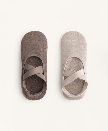 OYSHO 2 пары носков из хлопка и силикона для йоги и пилатеса с перекрестными ремешками купить с доставкой.