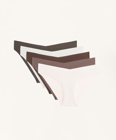 OYSHO Набор из 5 классических трусиков с невидимым V-вырезом из полиамидного волокна купить с доставкой.