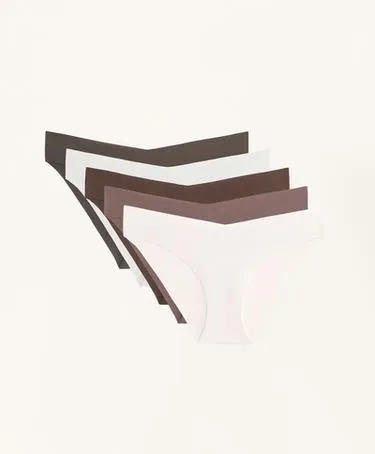 Набор из 5 классических трусиков с невидимым V-вырезом из полиамидного волокна- Заказать в России