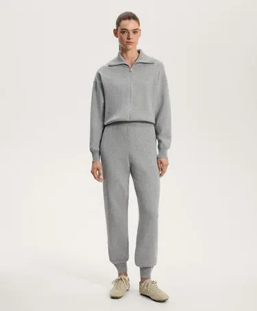 Длинный вязаный комбинезон с молнией до середины груди- Заказать в России