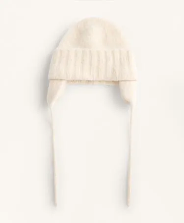 Вязаная шапка-ушанка- Заказать в России