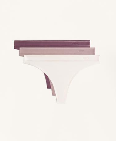 OYSHO 3 бесшовных трусов танга SEAMLESS из мягкой ткани