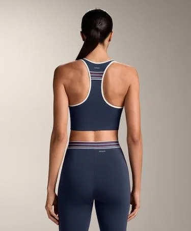 Спортивный топ средней поддержки с резиновыми вставками