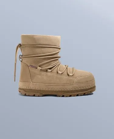 Ботинки из технической разделанной кожи на шнуровке