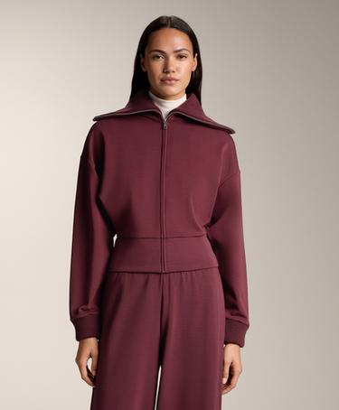 FITTED WAIST KNIT COLLAR JACKET WITH BRUSHED MODAL- Заказать в России