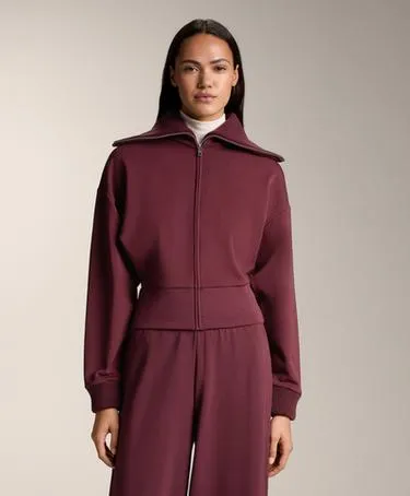 FITTED WAIST KNIT COLLAR JACKET WITH BRUSHED MODAL- Заказать в России