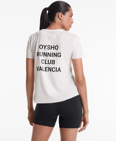 OYSHO T-SHIRT TéCNICA JUSTA DE MANGA CURTA RUNNING CLUB VALENCIA