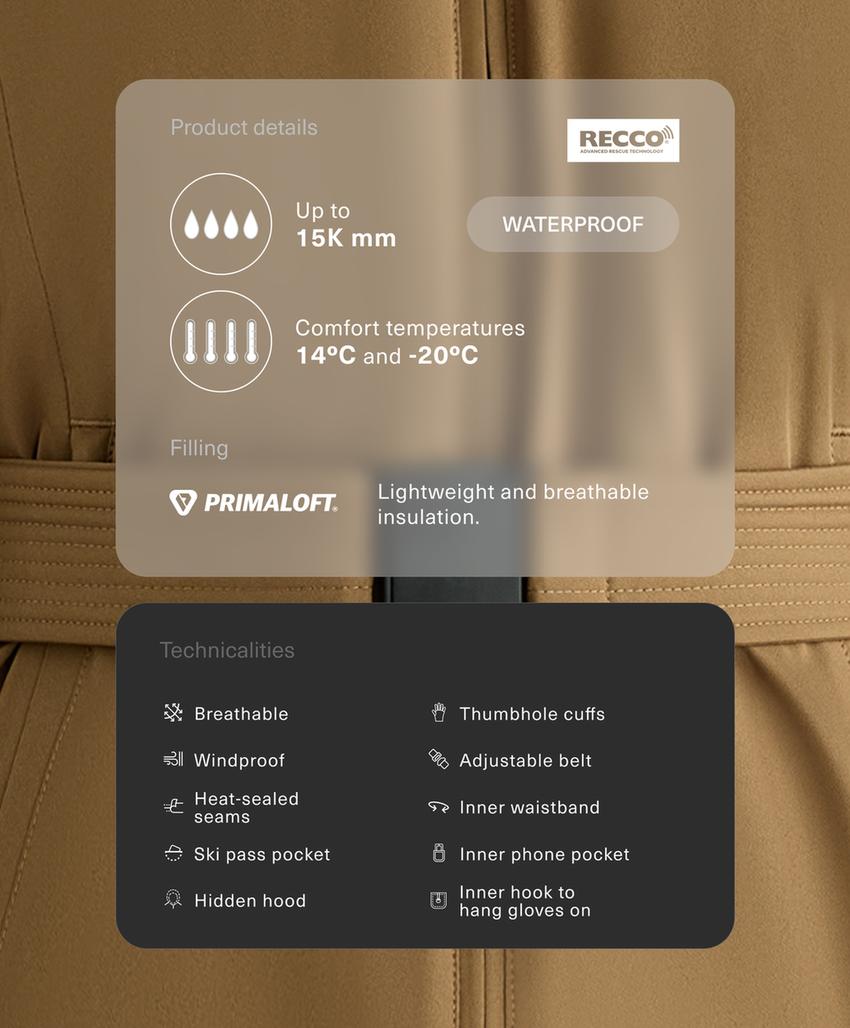 Водонепроницаемая утепленная куртка Primaloft® SKI