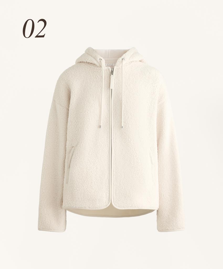 Полушубковая куртка с капюшоном из искусственного меха