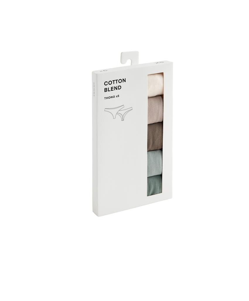 Набор из 5 трусов танга из смесового хлопка