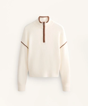 Свитер с высоким воротником и контрастными деталями- Заказать в России