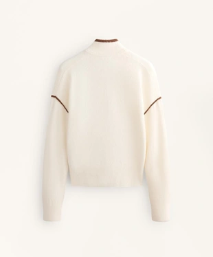 Свитер с высоким воротником и контрастными деталями- Заказать в России