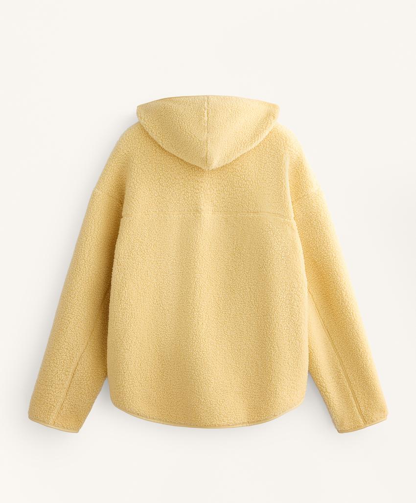 Куртка из искусственной овчины с капюшоном