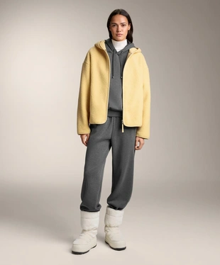 Куртка из искусственной овчины с капюшоном- Заказать в России