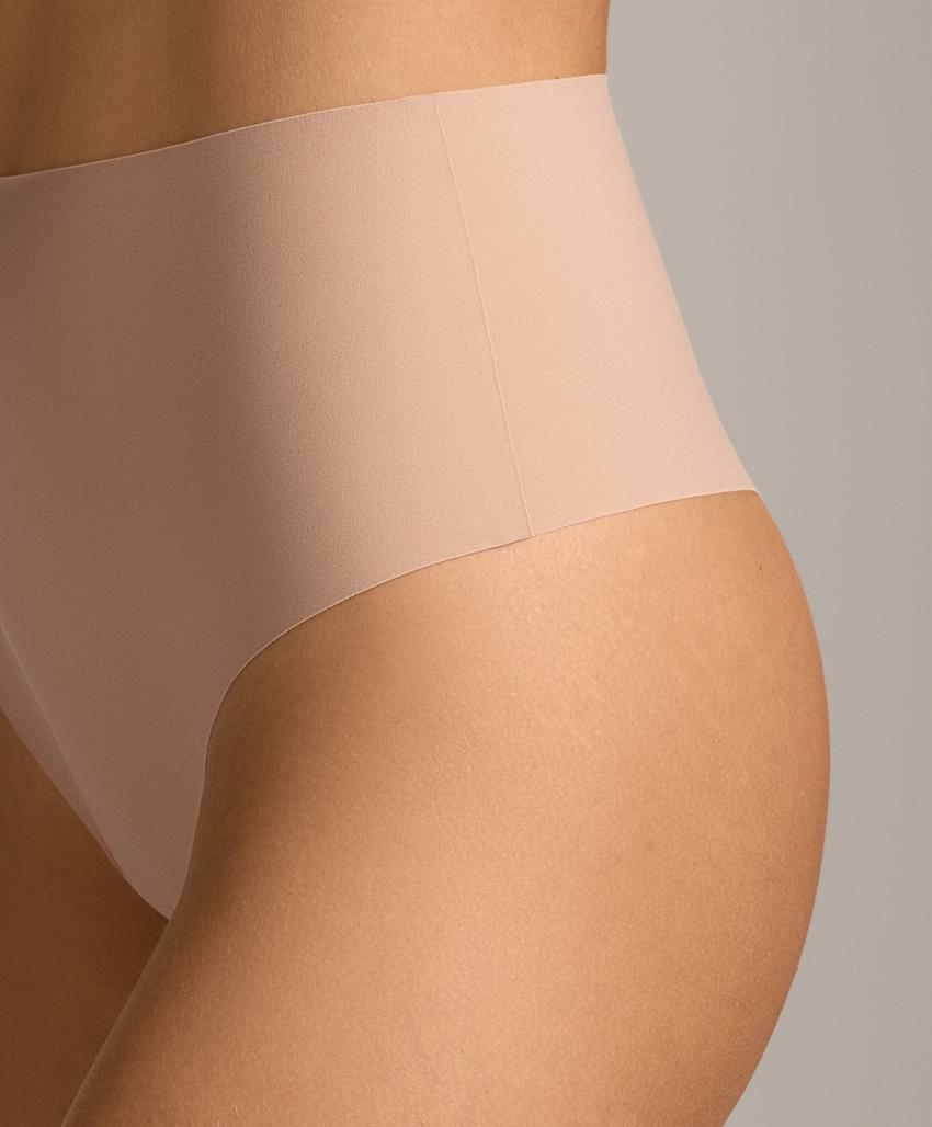 2 high-rise invisible polyamide blend medium-support thongs