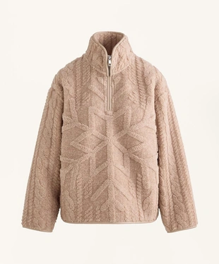 Толстовка из искусственной овчины со снежинками- Заказать в России