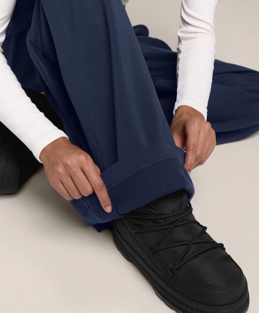 Брюки-кокон с боковой складкой из ворсовой ткани с модалом