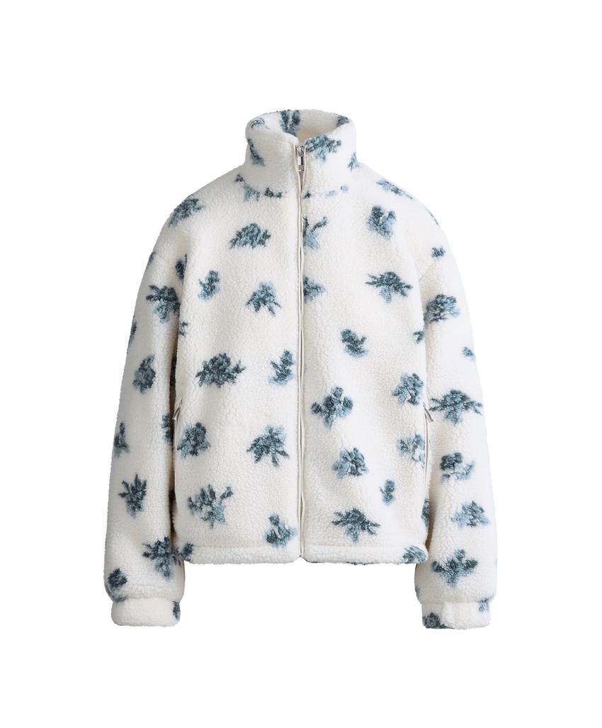 Куртка из искусственной овчины с цветочным принтом