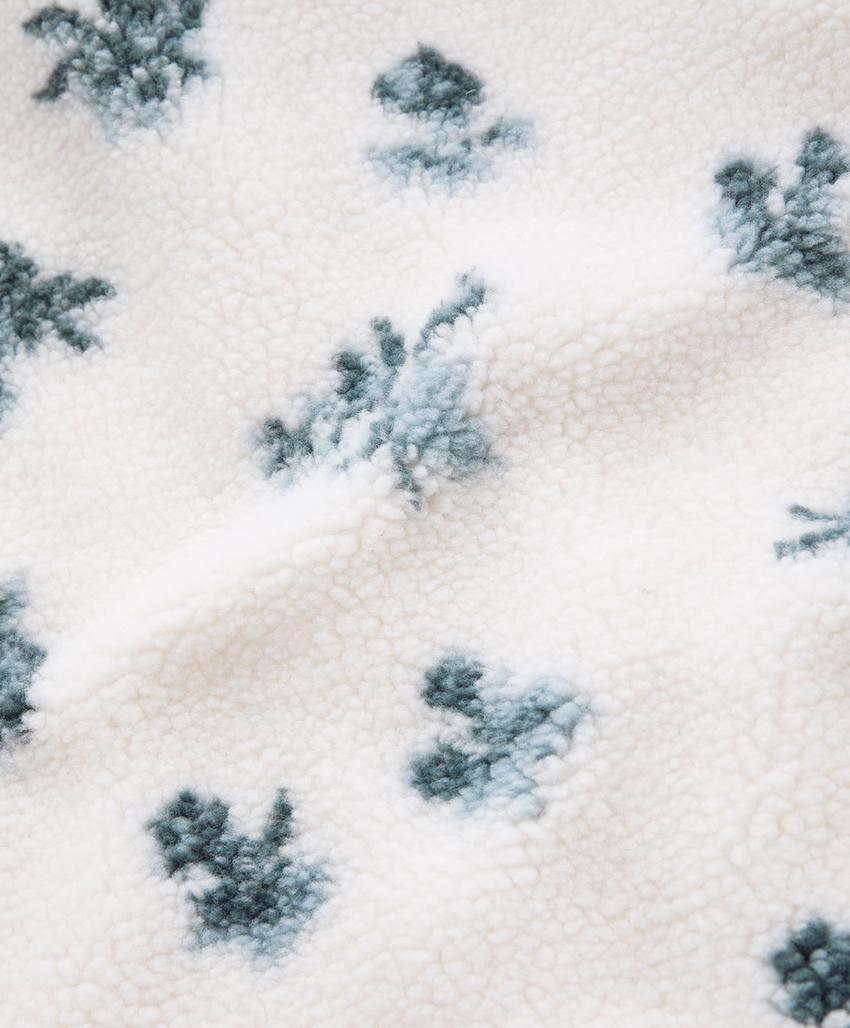 Куртка из искусственной овчины с цветочным принтом