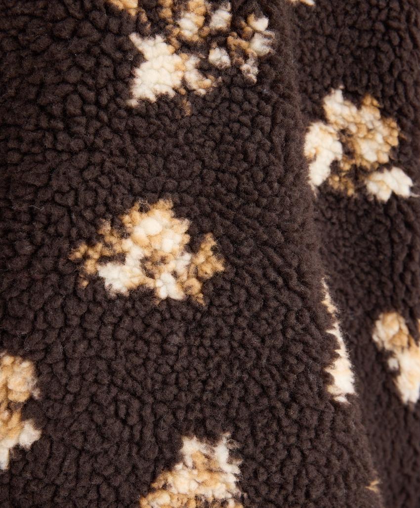 Куртка из искусственной овчины с цветочным принтом