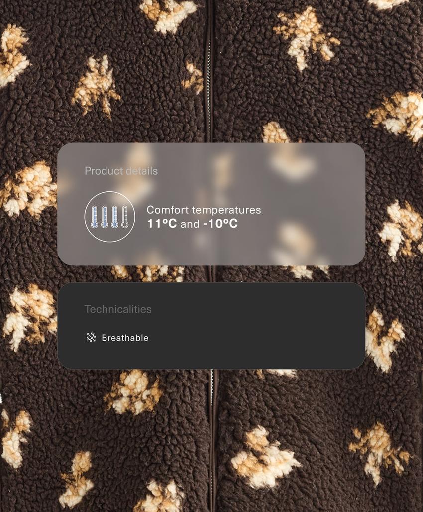 Куртка из искусственной овчины с цветочным принтом