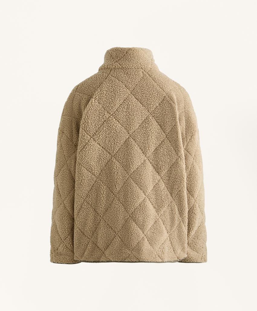 Стеганая куртка из искусственной овчины в ромбы