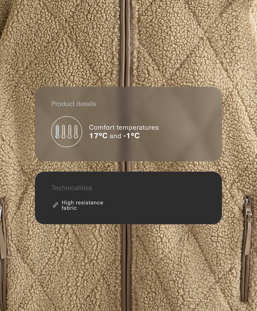 Стеганая куртка из искусственной овчины в ромбы