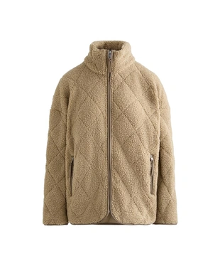 Стеганая куртка из искусственной овчины в ромбы- Заказать в России