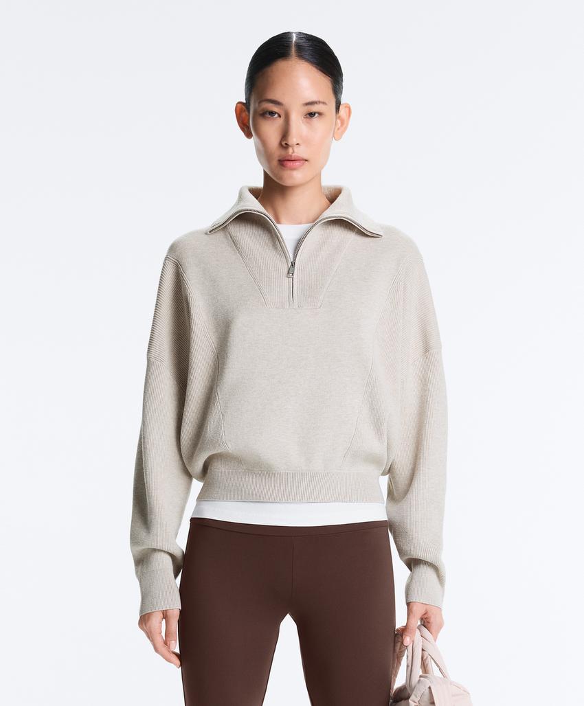 Вязаный свитер с высоким воротником и деталями Rib