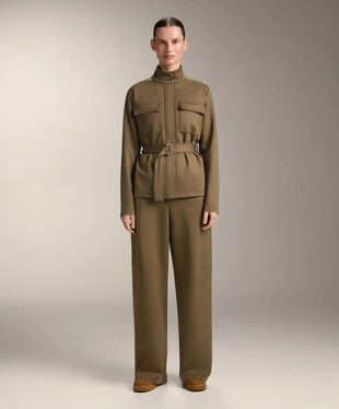 Прямые брюки HIGH RISE с эффектом неопрена- Заказать в России