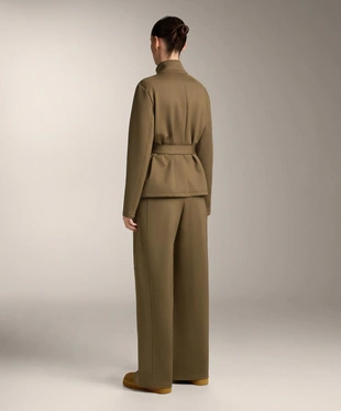 Прямые брюки HIGH RISE с эффектом неопрена- Заказать в России