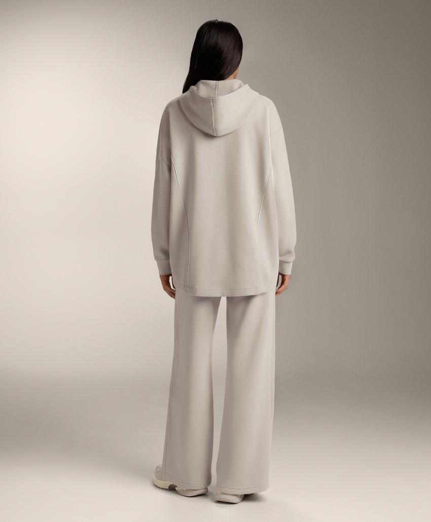 Широкие прямые брюки в рубчик с модалом и начесом