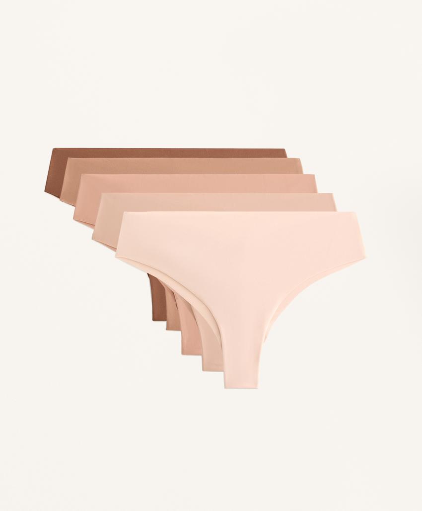 5 трусов бразильяна из полиамида, невидимые