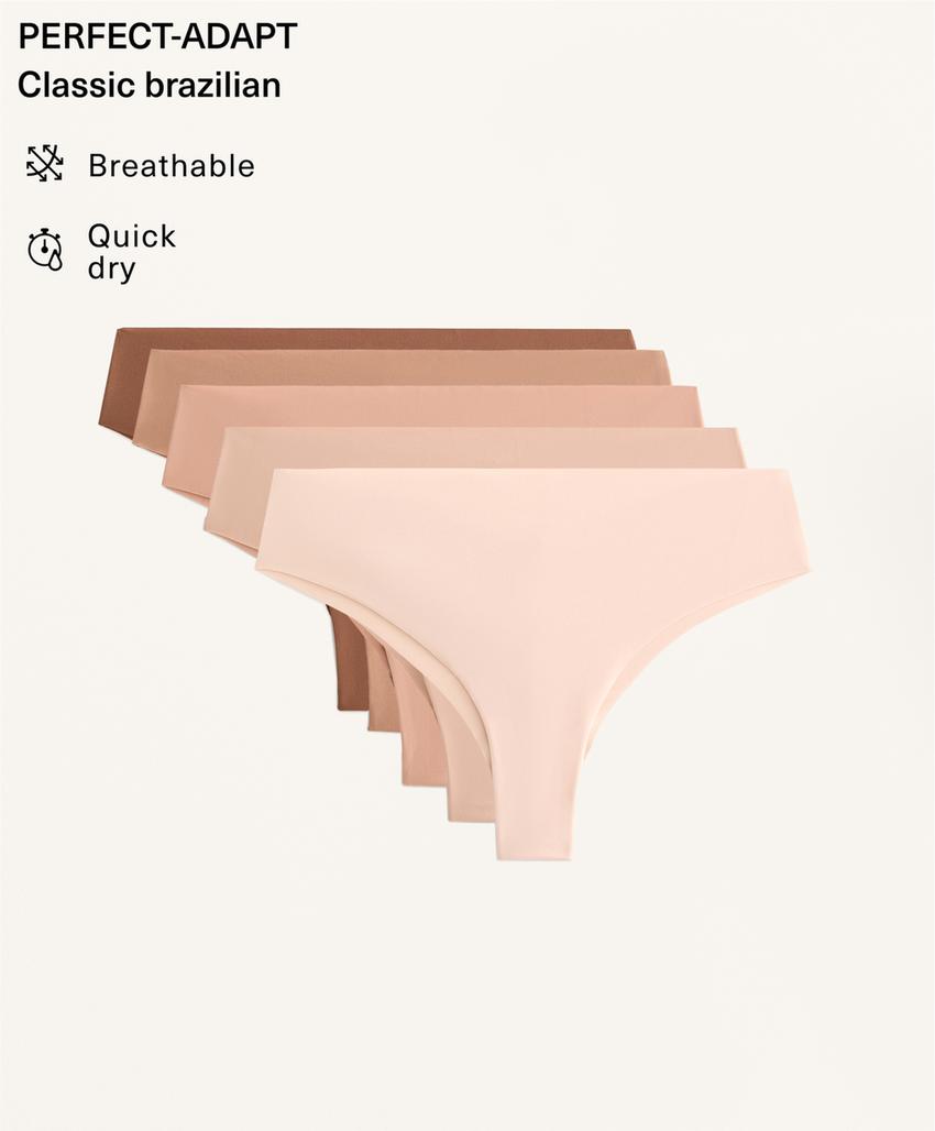 5 трусов бразильяна из полиамида, невидимые