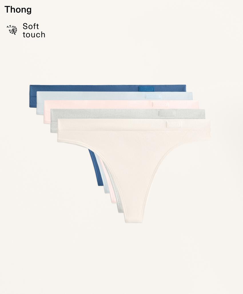 Pack de 5 cuecas tanga seamless soft touch