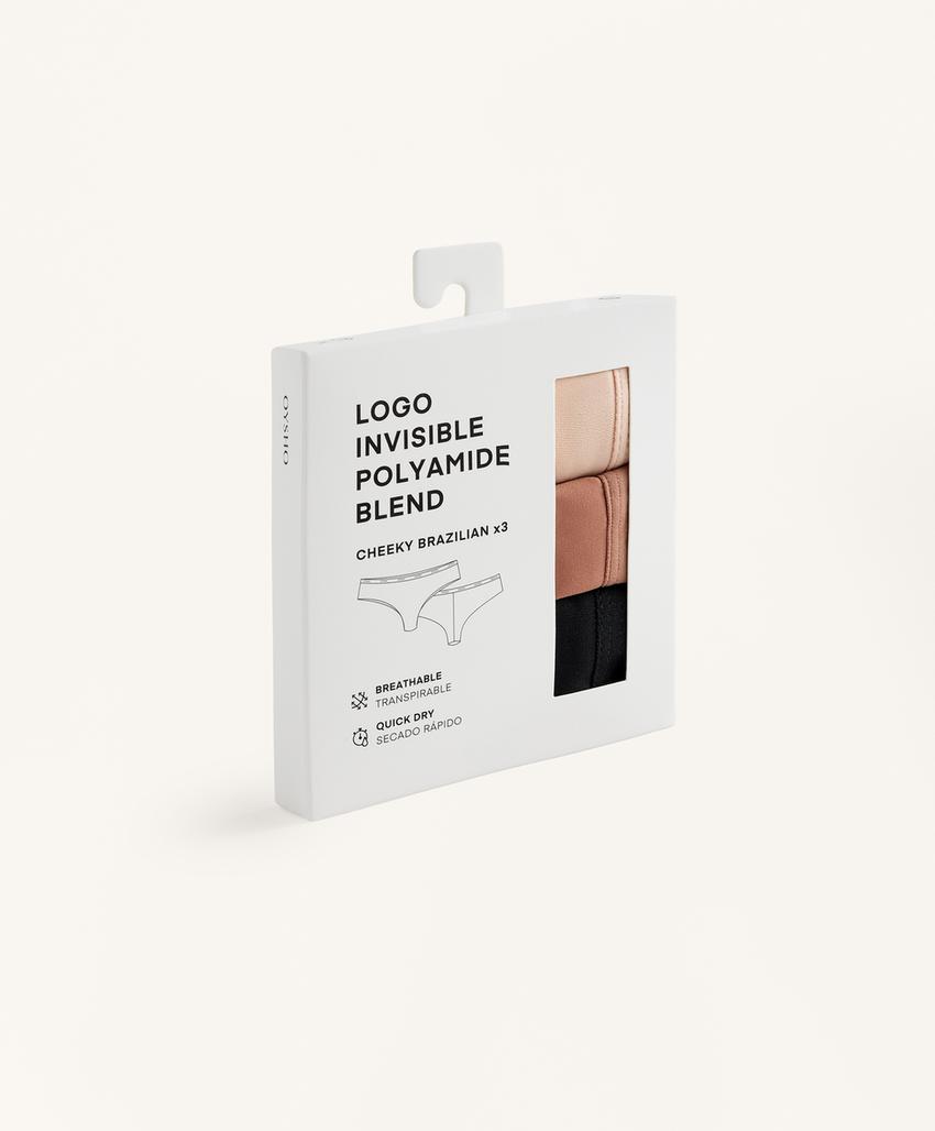 3 трусов бразильяно из смесового полиамида с Logo