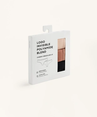 3 трусов бразильяно из смесового полиамида с LOGO- Заказать в России