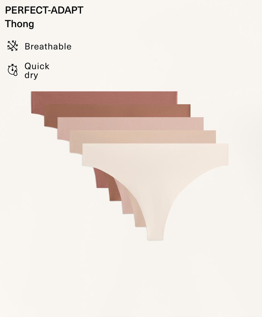 Pack de 5 cuecas tanga invisíveis em mistura de poliamida