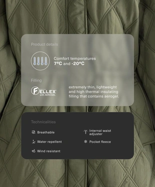 WATER-REPELLENT FELLEX® AEROGEL PADDED JACKET- Заказать в России