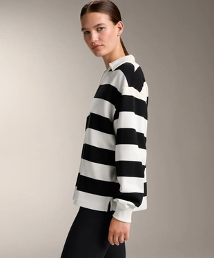 Поло в полоску из пике с хлопком- Заказать в России