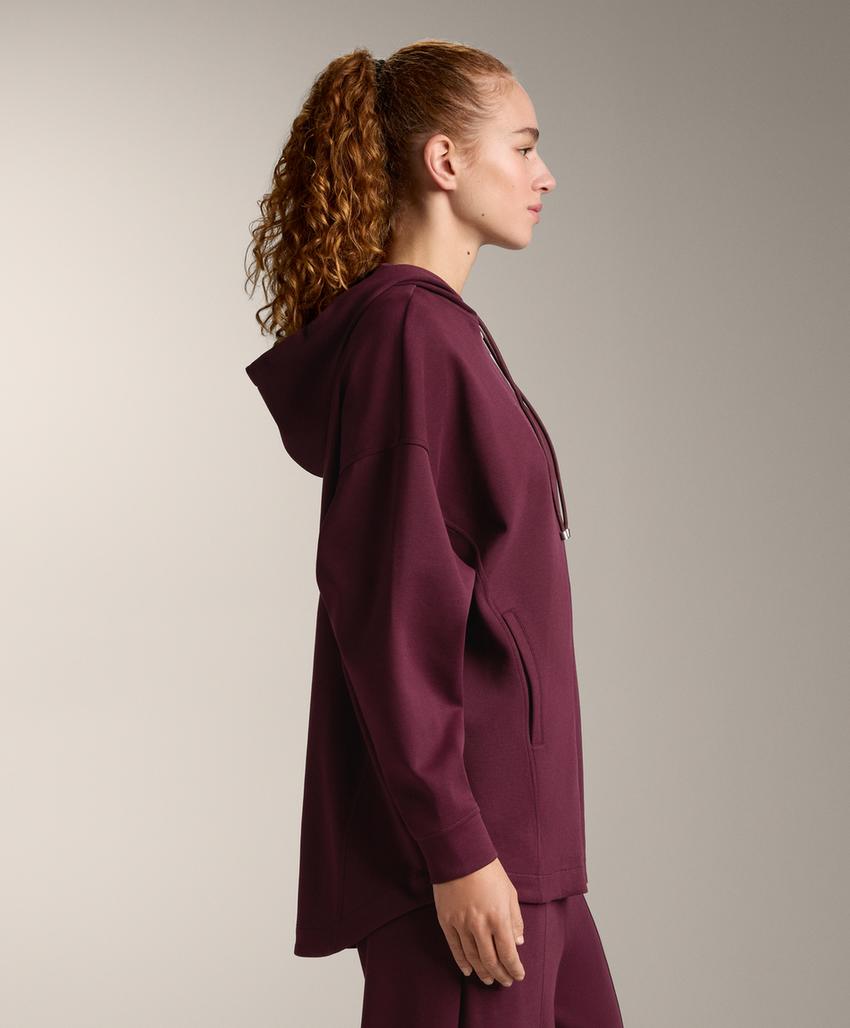 Куртка-Oversize с капюшоном из пике с хлопком