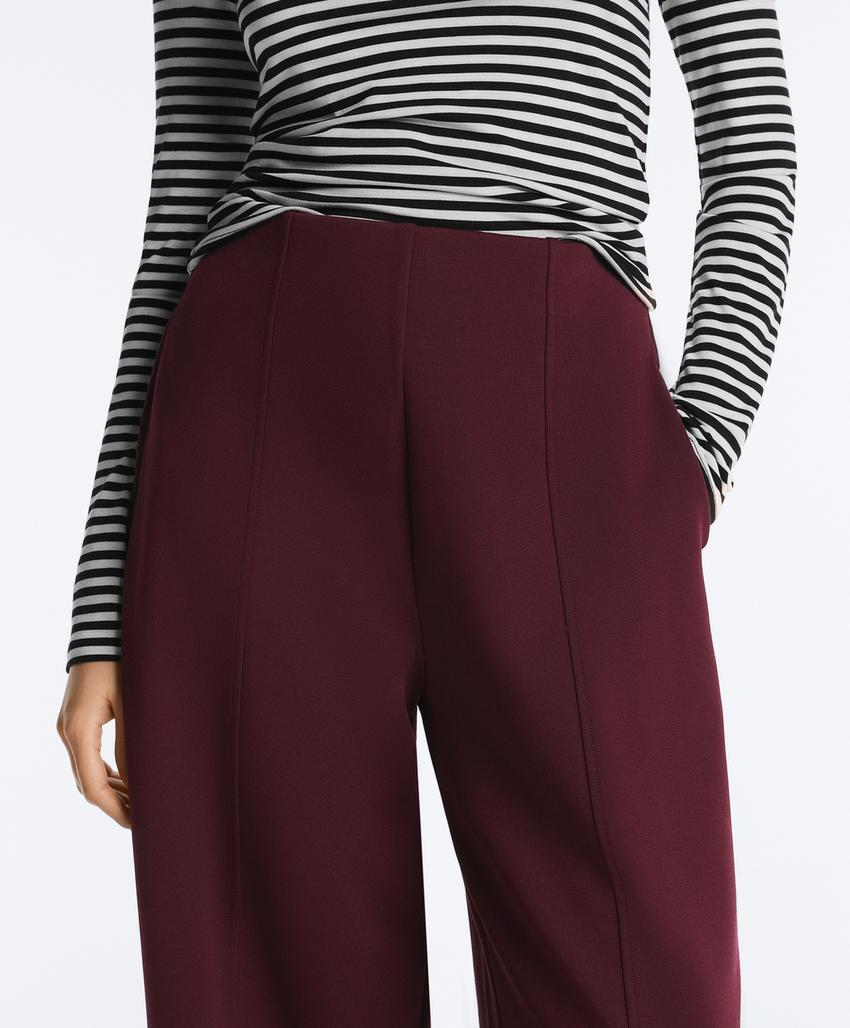 Длинные брюки пике с очень высокой посадкой из хлопка