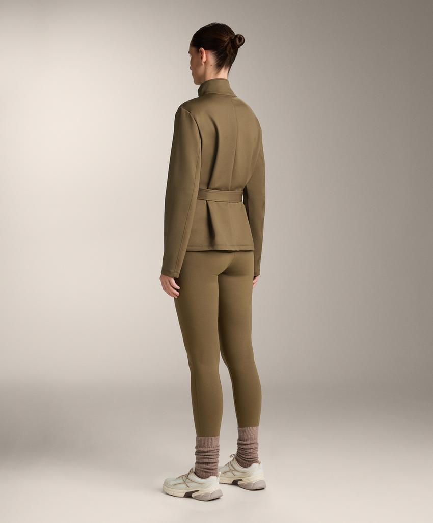 Куртка с эффектом неопрена и поясом