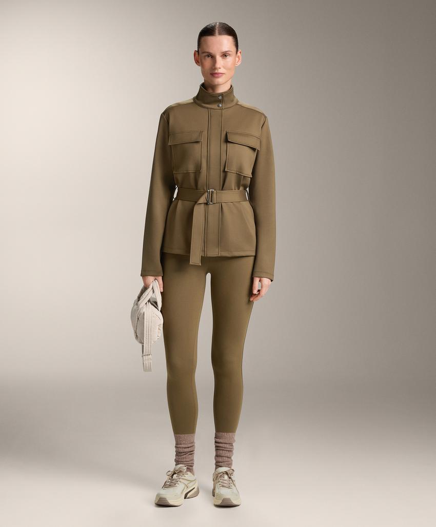 Куртка с эффектом неопрена и поясом