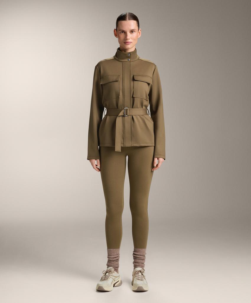 Куртка с эффектом неопрена и поясом