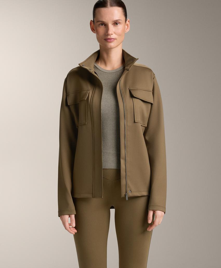 Куртка с эффектом неопрена и поясом