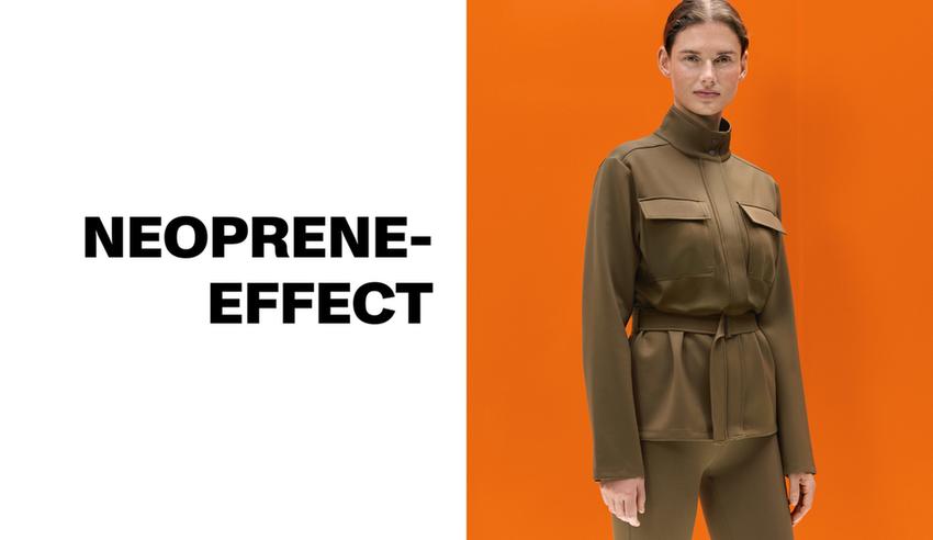 Куртка с эффектом неопрена и поясом